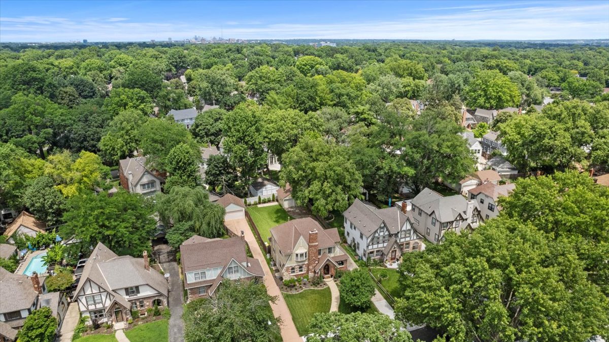 Aerial view of the neighborhood